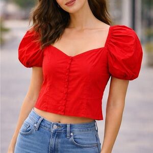 Banana Republic Scarlet Puff Sleeve Top